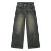 Men's Clothing American Old Cat Whisker Loose Straight Retro Blue Drape Casual Jeans Casual Tide