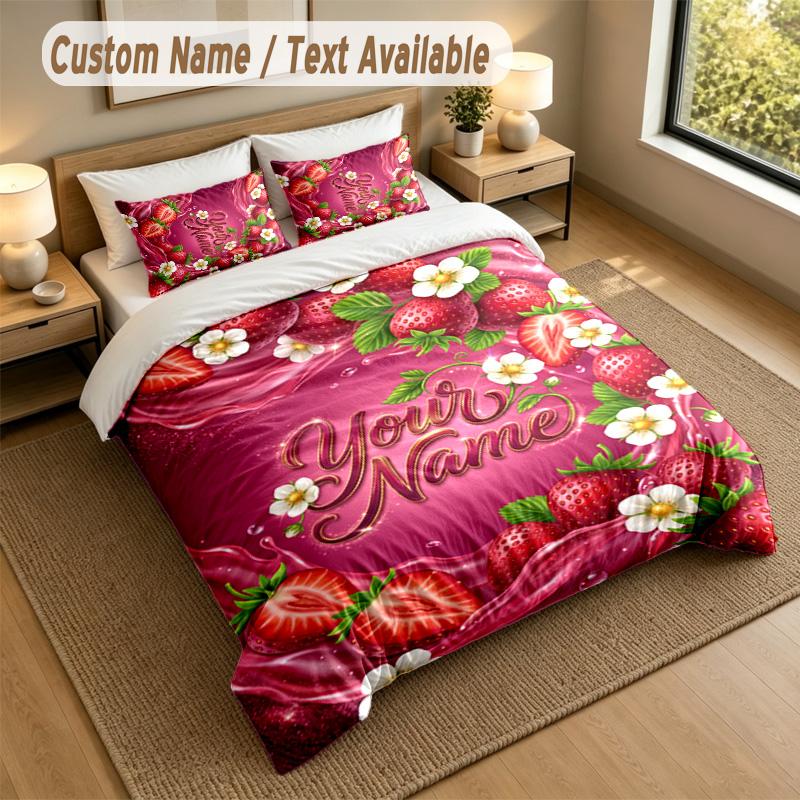 Decorative Artwork Theme Personalized 3Pcs Bedding Set Custom Text & Name 1 Sheet 2 Pillowcases Household Bedding 1pc