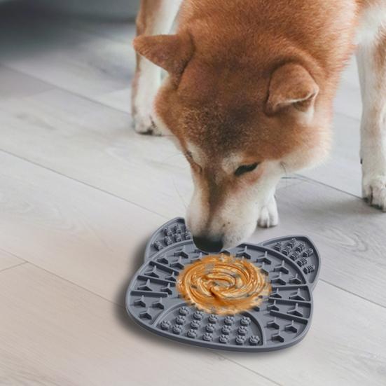 Silicone Dog Lick Mat with Suction Cup, Peanut Butter Licking Mat for Dogs Cats, Anti-Slip Pet Slow Feeder Bowl Lick Pad