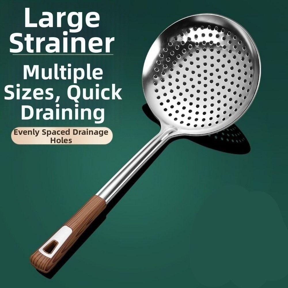 Anti-scald Filter Spoon Long Handle Oil Skimmer Scoop Flour Noodle Dumplings Sieve  Oil Skimming