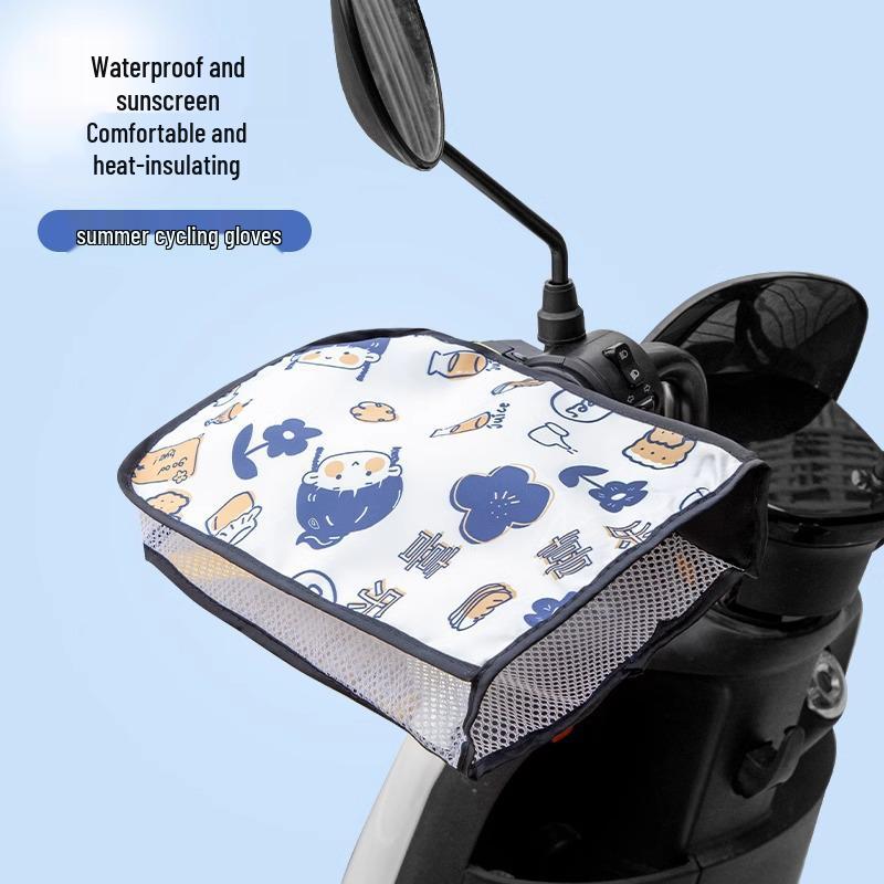 Waterproof Windproof Sunscreen Gloves for Electric Car and Motorcycle Handlebars - Summer Sunshade Covers