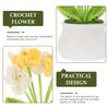 Crochet Potted Flower Adornment Exquisite Handcrafted Artificial Crochet Flower for Home Office Desktop Decoration Gift