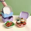 10 Stück Snackteller Macaron-Farbe Einfaches Stroh Knochenspuckteller-Set Süßigkeiten Obst Keks Kuchen Aufbewahrungstablett Küchenzubehör