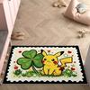 Doorway Floor Mat, Faux Cashmere, Pikachu 3D Print, Soft Water Absorbent, Lucky Clover Home Decor Rug