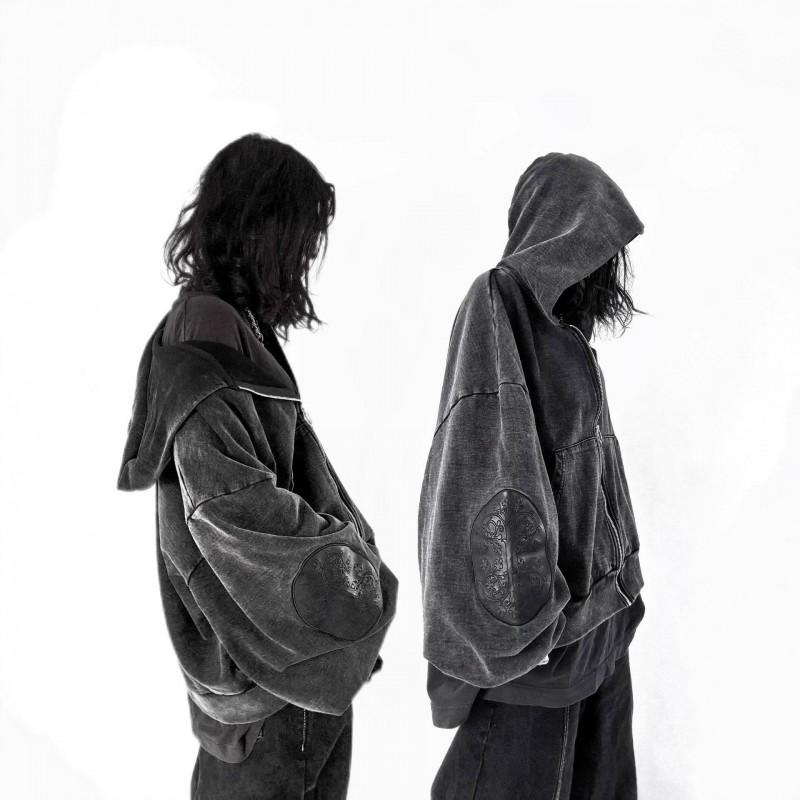 Oversized Distressed Hoodie Men Women Streetwear Style With 3D Printed Graphic Loose Fit Heavyweight Cotton Blend