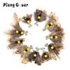 5pcs/10pcs Artificial Insect Cat Teaser Stick Accessories Brown Feather Replacement Head Kitten Pet Toy Wand