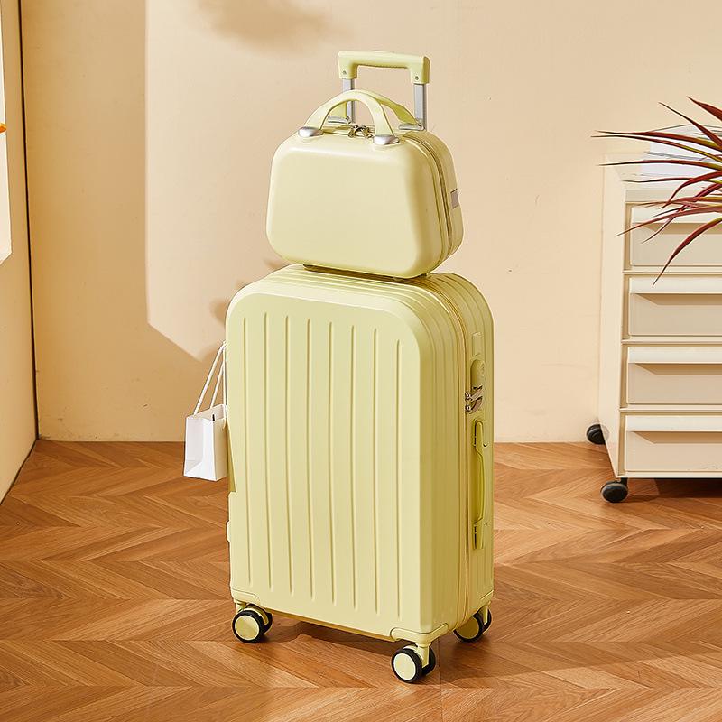 Women’s Durable Leather Trolley Suitcase: New Model, Mother-Child Carry-On with Lock