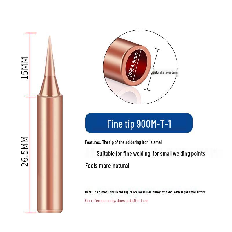 5-Piece Pure Copper Non-Magnetic Soldering Iron Tips for 936 Model