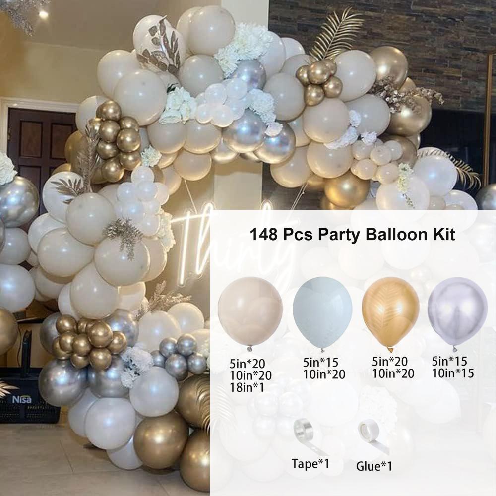121PCS Multi-color Latex Balloon Set Suitable for Birthday Parties, Weddings, Valentine's Day Party Decoration