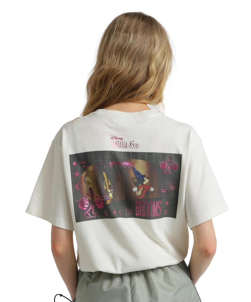 Avirex Collection FANTASIA MICKEY MOUSE FOIL PRINT WOMAN F 033 T-SHIRT Women's Off-White 783-5235616