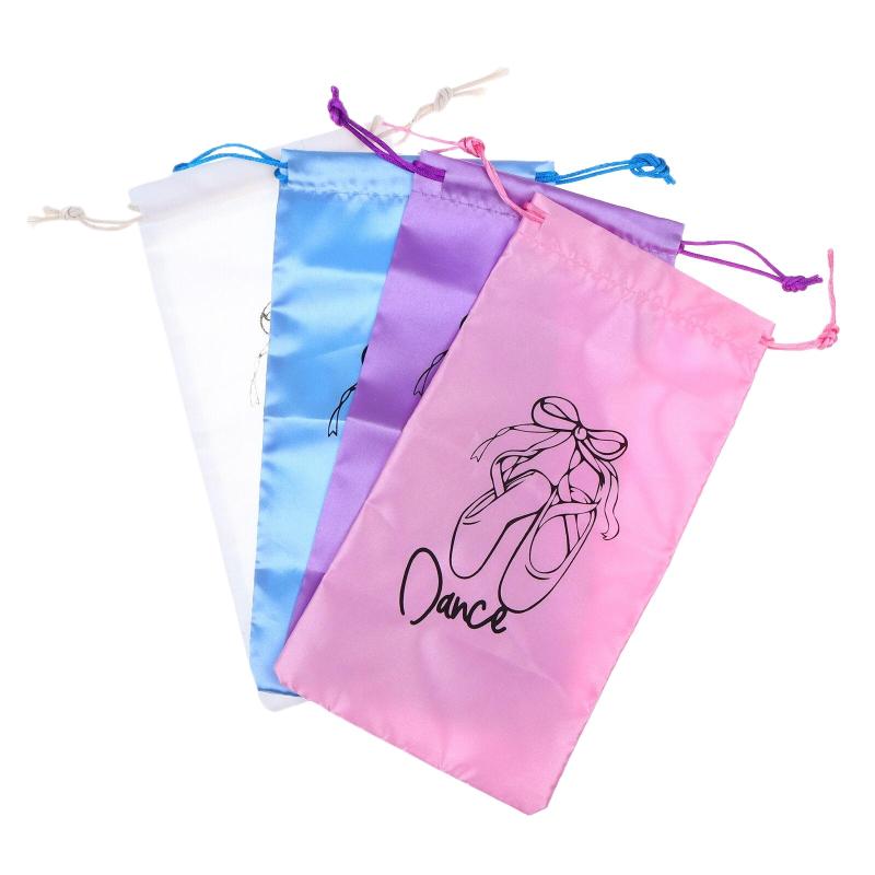 Dance Shoes Storage Bag Lightweight Satin Organizer Portable Handbag for Ballet Practice School and Home Storage
