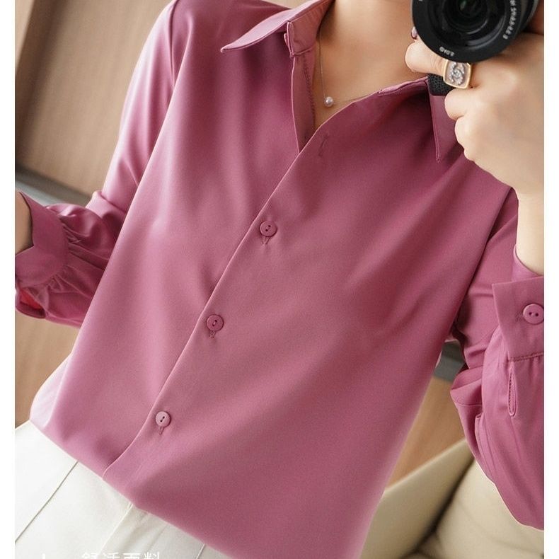 

Роскошная шелковая блузка с длинными рукавами для женщин, топ для многослойного ношения или наряда XXXL