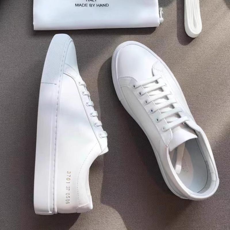 New little white shoes women's shoes flat leather casual shoes single shoes classic versatile couple board shoes women