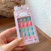 Cute Children Wearing Nails Cherry Love Heart Nail Tips Hot Long Nail Sticker  for Girls Students
