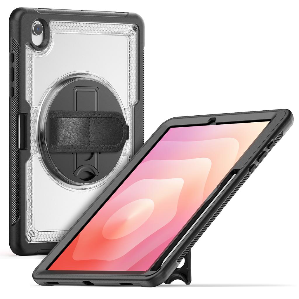For Samsung Galaxy Tab S10 Lite Case Kickstand PC + TPE Tablet Cover with Hand Strap