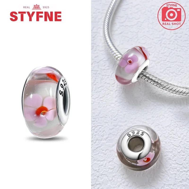 Copper Colorful Flower Series Murano Glass Beads Luxury Charm Fit Original Braceletdiy Fine Jewelry Gift For Women