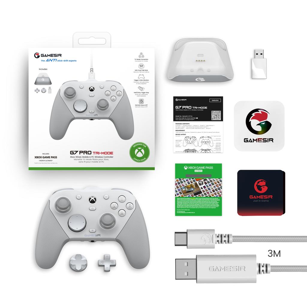 GameSir G7 Pro Wireless Game Controller with Connections Interchangeable Durable Hall Effect Compatible with and Xbox Licensed by Three-Mode