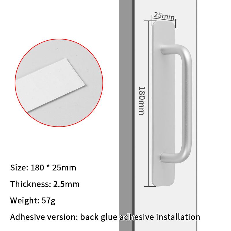 1Pc Self-Stick Aluminum Cabinet Drawer Handles - No Drilling Adhesive Door Pulls, Instant Mount for Kitchen Bathroom Accessory