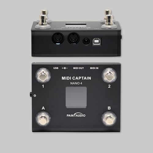 PAINTAUDIO MIDI CAPTAIN NANO 4 | Includes Japanese Digital Manual | 4 Foot Switches | Portable MIDI Controller | Supports All PC/CC/NOTE Commands | Ke