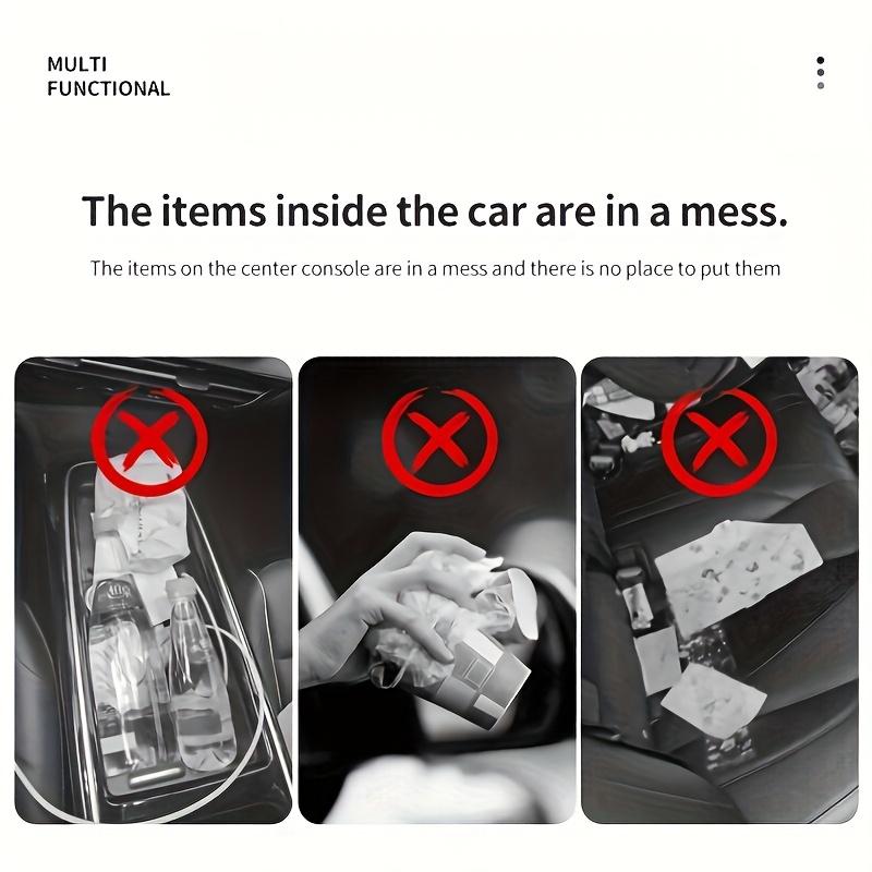 New Multifunctional Car Trash Can with Lid Button Hanging Storage Bin for Wet and Dry Use Car Interior Accessories Organizer Box