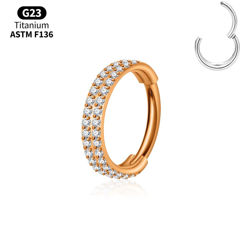 Titan-Hoop-Clicker-Set Helix Tragus Septum Conch Vertikal Anatomie Stack Nase Lippenring Scharnier Segment Piercing Körperschmuck