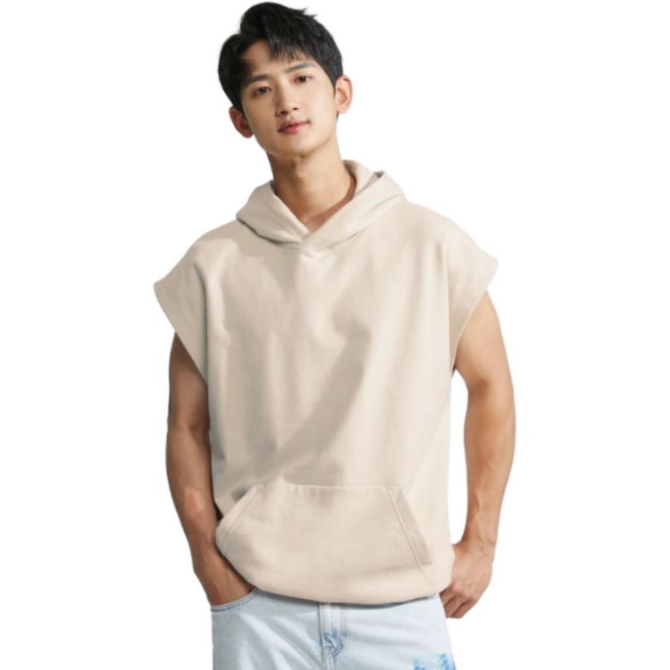 CK/Calvin Klein Logo Print Sleeveless Hoodie Men Tops Milk-White J323245-ACI