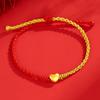 Pure Gold 999 Zodiac Red String Bracelet with Luck Beads for Baby's Full Moon or New Year