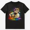 Buntes Farbklecks Süßes Entlein Kunst Grafik Unisex T-Shirt