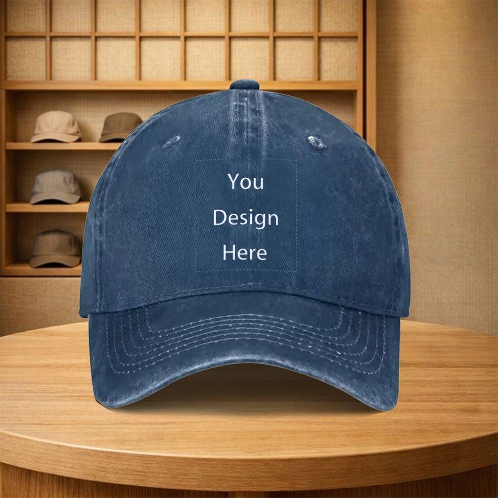 Vintage You Design Here Baseball Cap Unisex Adjustable Snapback Hat Multiple Colors