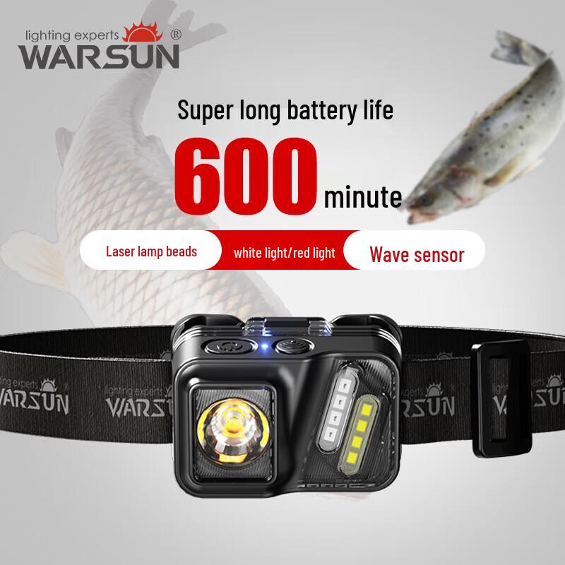 WARSUN Ultralight Sensor Headlamp for Night Fishing & Outdoor