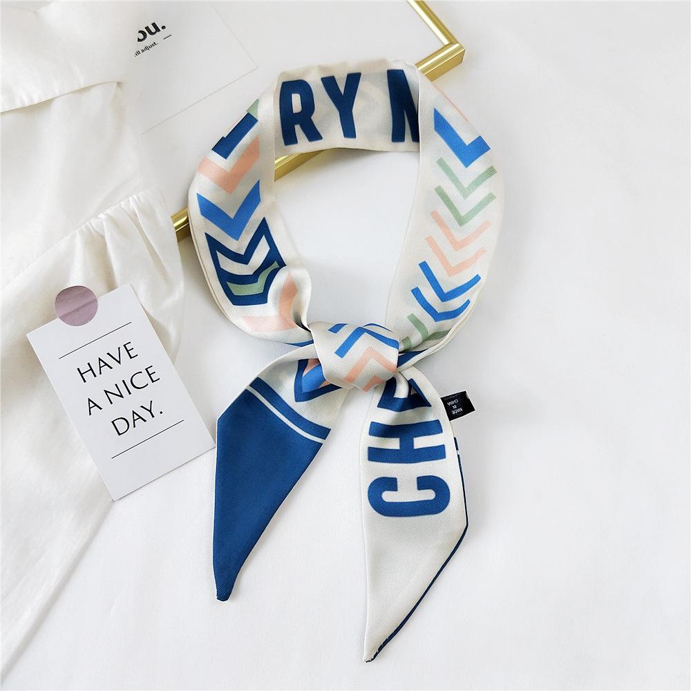 Decorative Simple Texture Silk Scarf Women'S New Style Spring And Autumn Summer Fashion Versatile Headscarf Work Scarf