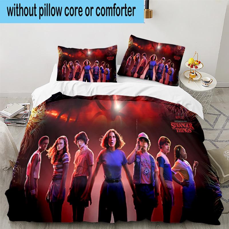 Stranger Eleven Upside Down 3PCS Bedding set,Ideal for1pc Duvet Cover And 2pcs Pillowcases Perfect for Christmas gift,Ideal for Bedroom, Dormitory