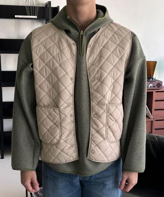 Bymono [Big Sizes Xl-6Xl] Mono Diamond Quilted Fleece Thermal Vest