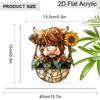 Acrylic Highland Cow with Sunflower Suncatcher Stained Glass Effect Window Hanging Ornament Farm Animal Lover Gifts