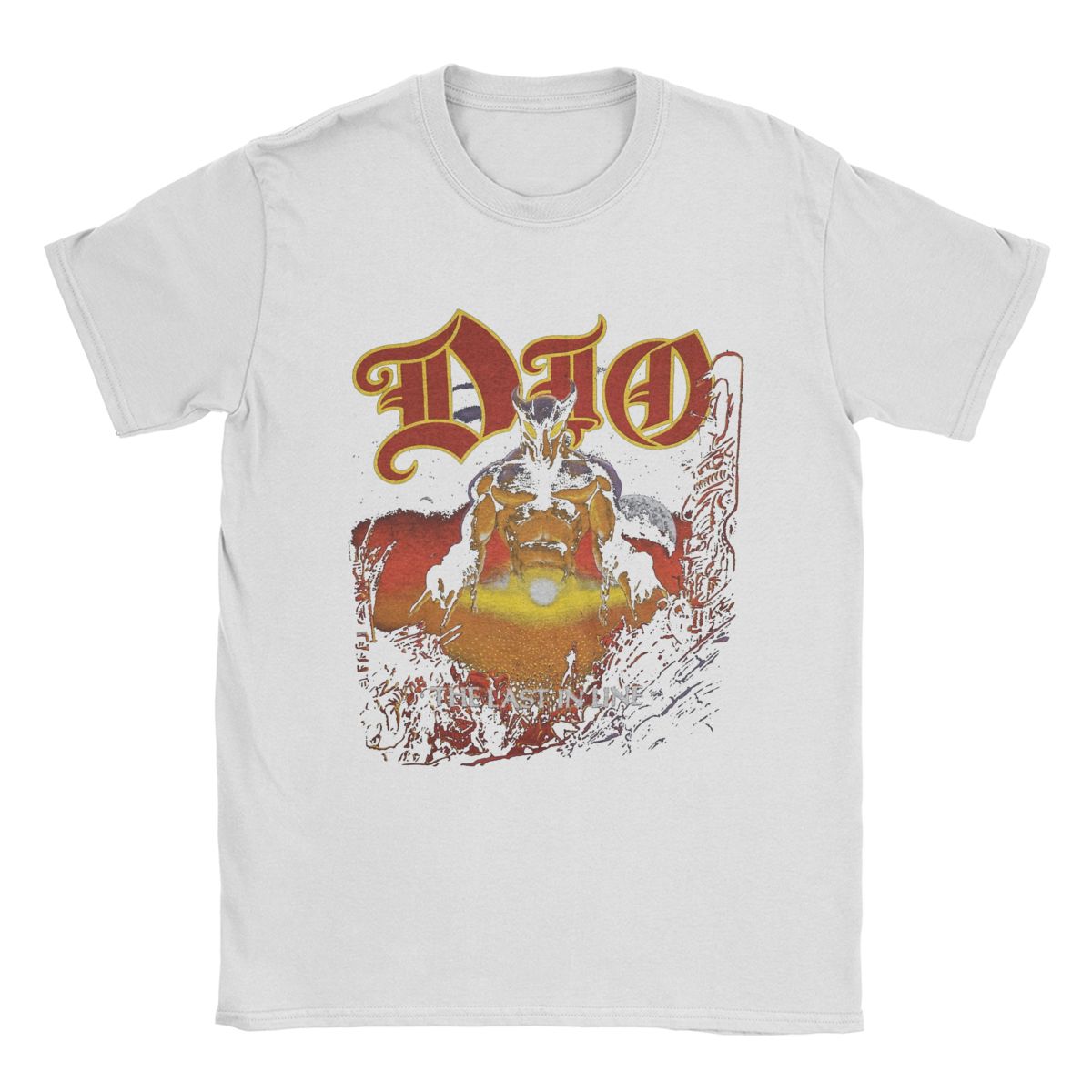 

Унікальна футболка Dio The Last In Line Tour для чоловіків, з круглим вирізом, 100% бавовняна футболка, футболка з коротким рукавом, одяг великих розмірів XXXXXL білий