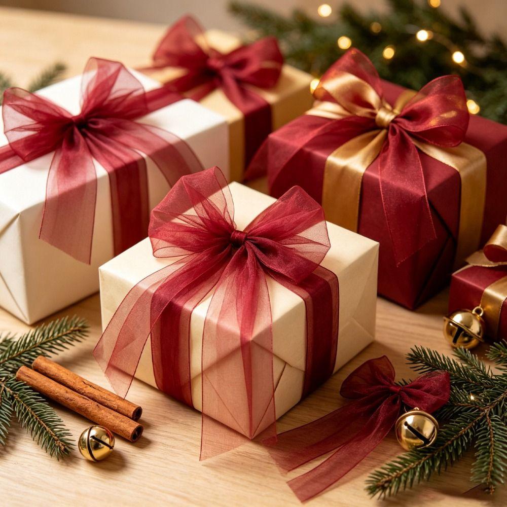 Lightweight Ribbon Bow Hanging Long Streamers Festive Bow Decoration  Christmas Tree Decoration