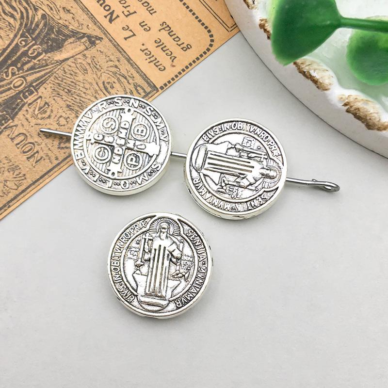 Vintage Silver Alloy Bracelet Pendant for DIY Jewelry Making