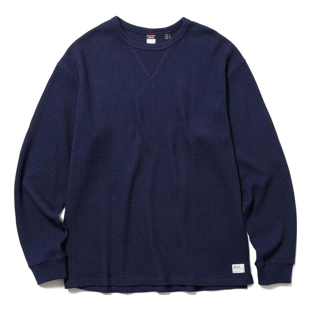 NANGA ECO HYBRID WAFFLE L/S TEE (NW2311-1G218) (XL, Navy)
