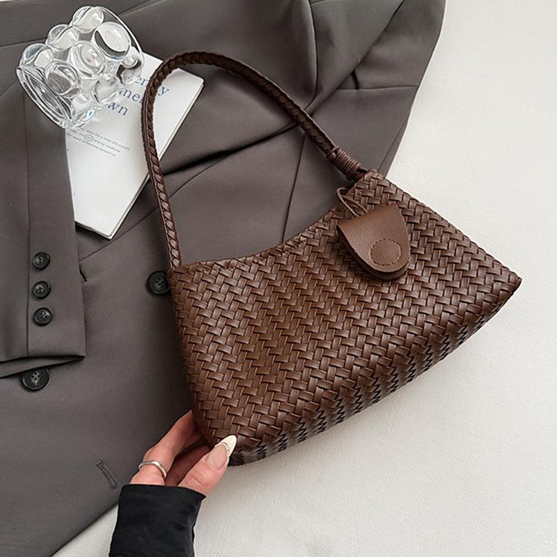 PU Leather Woven Underarm Bag Women's Fashion and Leisure Hand-held Bag Large-capacity Shoulder Bags Handbags and Purses KTY