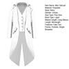 Yousheng Men Tailcoat Lapel Long Sleeve Pockets Mid-length Suit Coat Solid Color Fake Two Pieces Mid-Century Retro Style Tuxedo Coat