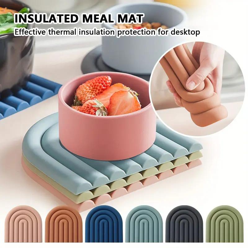Silicone Pot Mat Insulation Pad Bowl Mat Placemat Plate Mat Silicone Mat Dining Table Home Rainbow Non-slip Mat