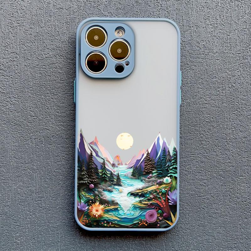 Forest scenery Mountain River Landscape Phone Case For iphone 16 15 14 13 12 11 Pro Max Mini Plus X XR XS 7 8 Shockproof Cover