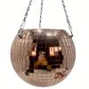 1pc Unique Handcrafted Bohemian-Inspired Hanging Disco Mirror Ball Planter - Self-Watering, Space-Saving, Stylish Home Decor for