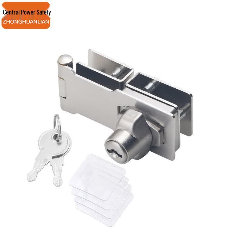 No-Drill Double-Door Glass Cabinet Lock B-Style Double-Door