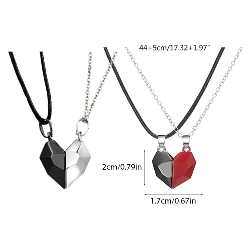 2Pieces Love Heart Necklace Personalized Couple Necklace Pendant Love Heart Puzzle Matching Jewelry for Wife Husband