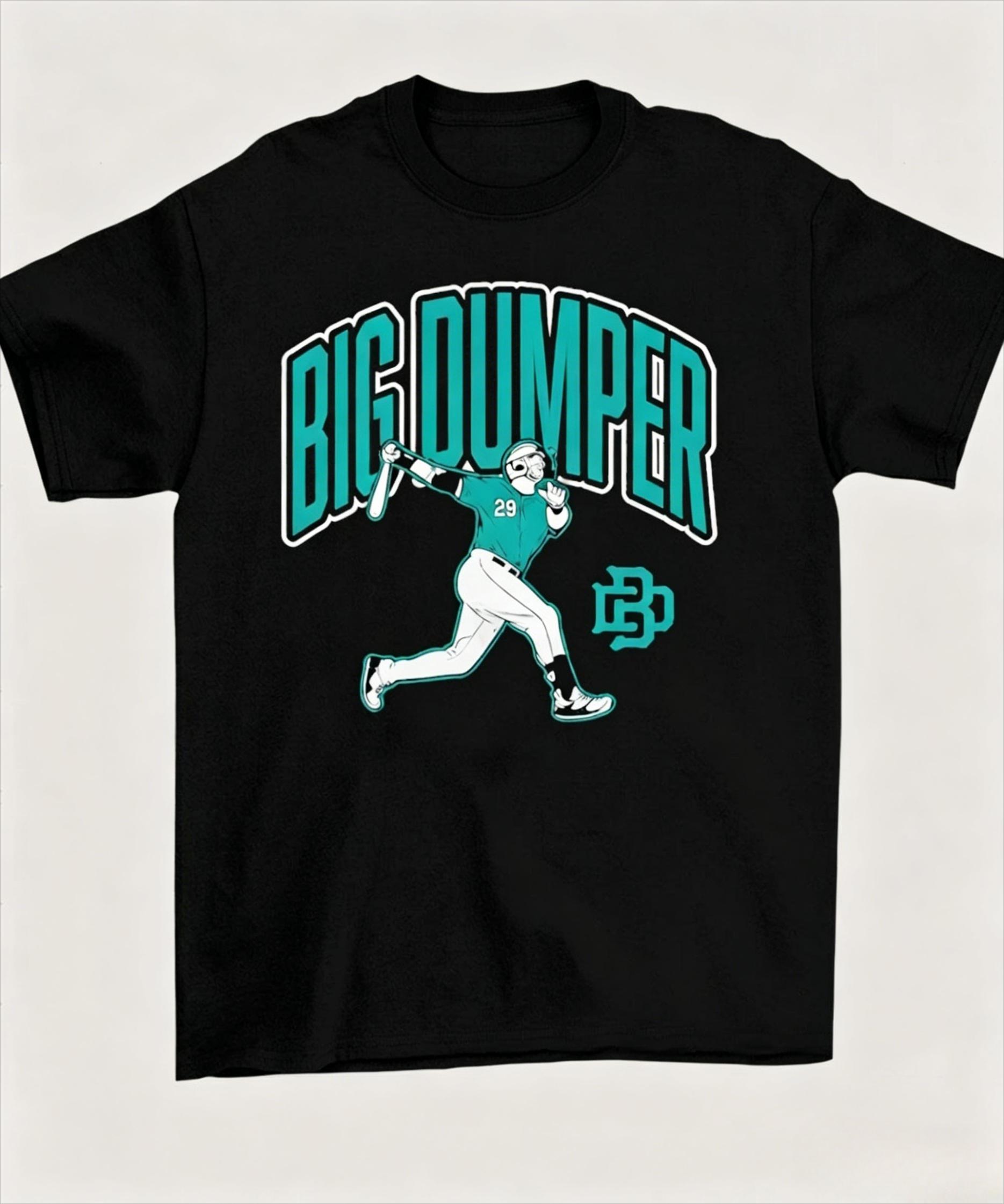 Cal Raleigh Big Dumper Tshirt Seattle Mariners 29 Baseball Graphic Tee Unisex WOMEN Casual Cotton Short Sleeve Tops M