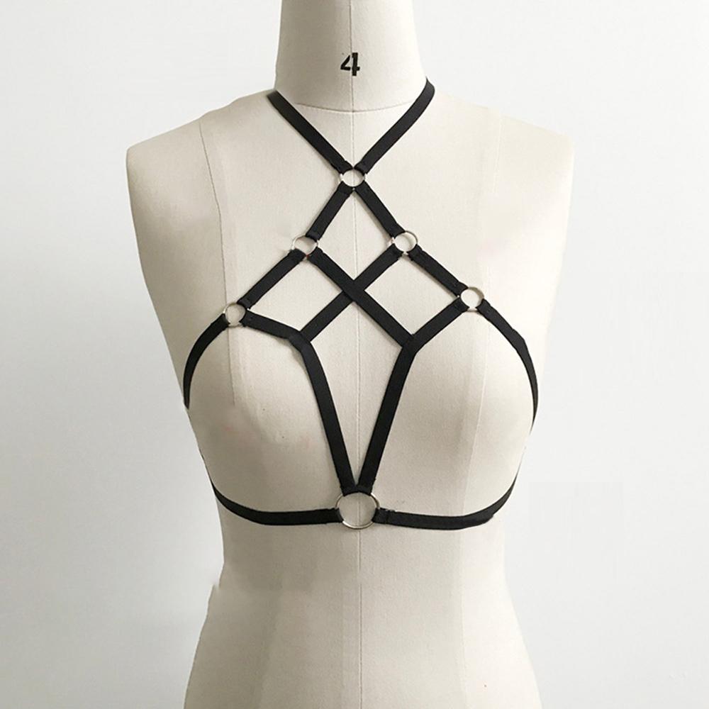 Strap Hanging Neck Bandage Bustier Elastic Material
