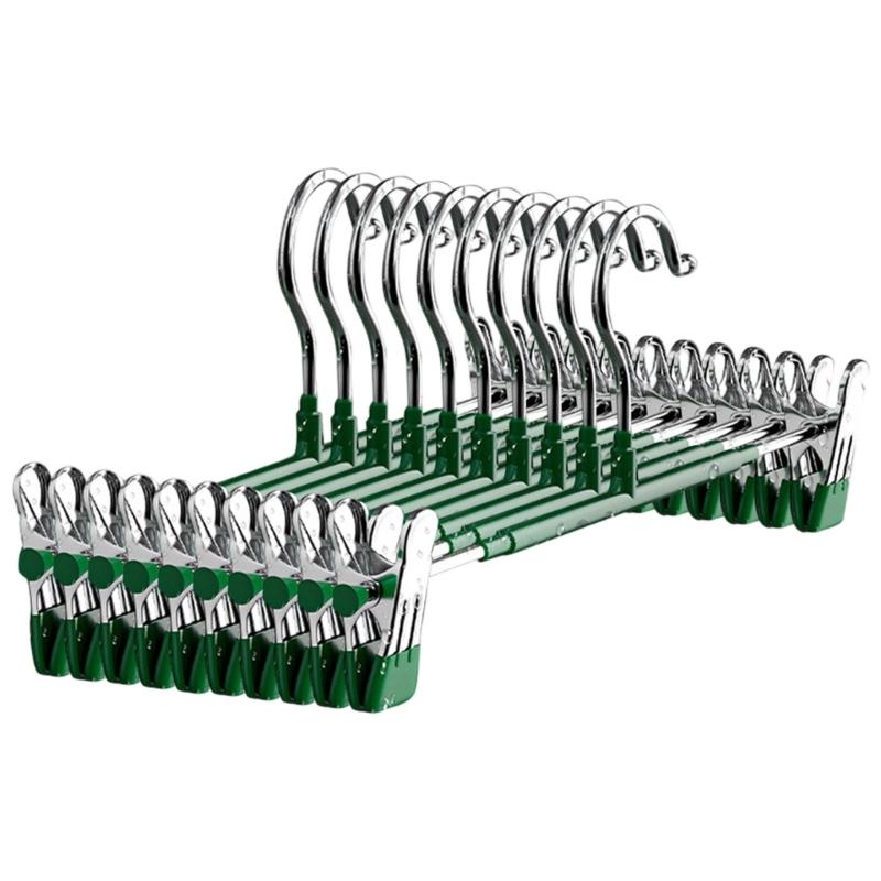 Nonslip Thickened Adjustable Stainless Steel Pants Hangers Multipurpose Clothes Hook For Home Laundry Organization