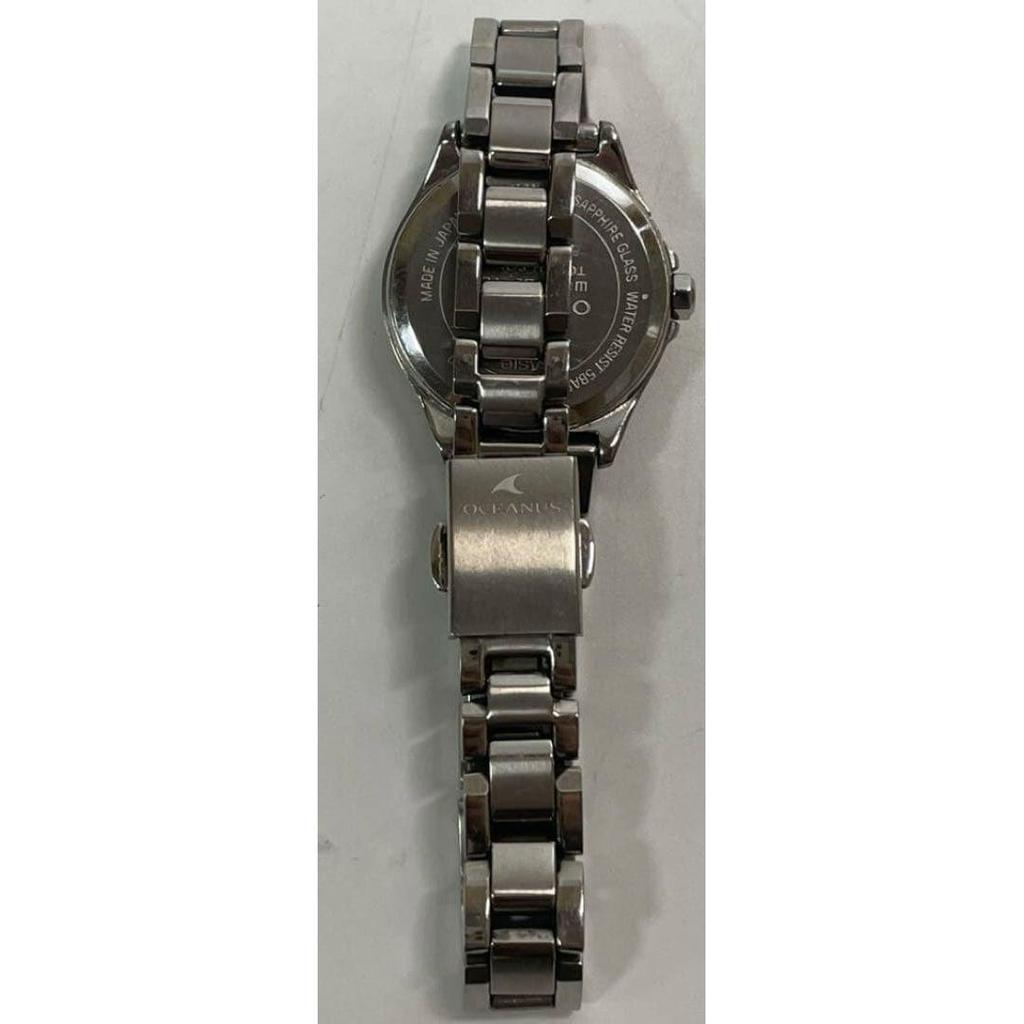 Used Operating Casio Oceanus Radio-controlled Solar Shell Dial Date Titanium Ladies