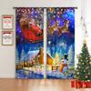 2 Paneele Weihnachtsvorhänge mit Schnee und Weihnachtsmann, halbverdunkelnd, für Schlafzimmer, Wohnzimmer, Fenster, Küche, Büro, Heimdekoration